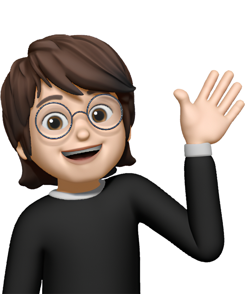 Un homme cartoon qui salue