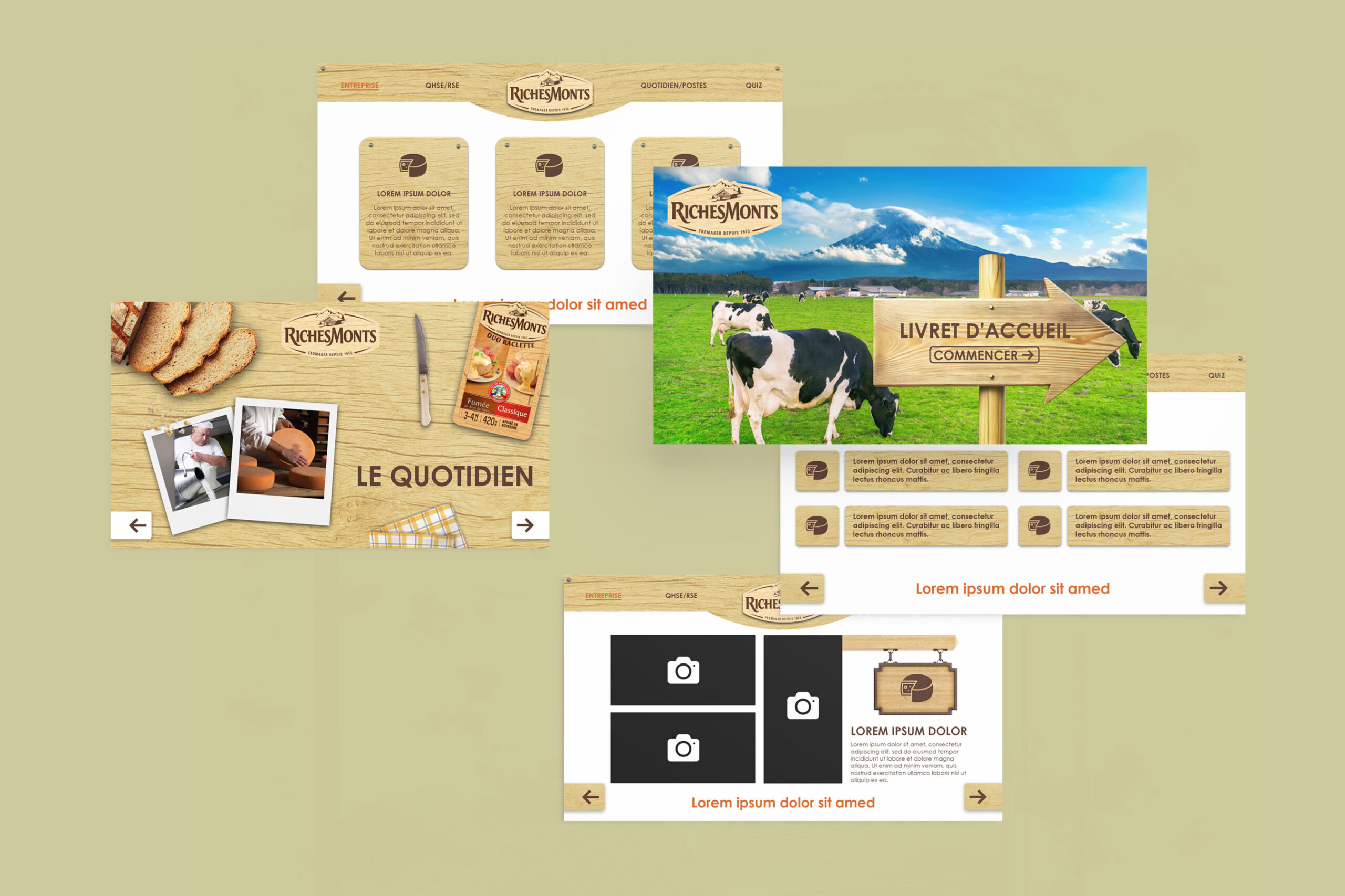 Mockup pour module digital fait sur Adobe XD, pour la marque Richesmonts