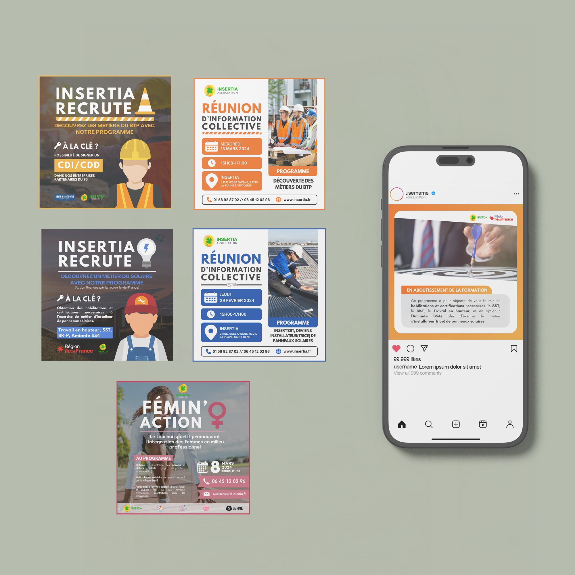 Mockup de posts/visuels de réseaux sociaux