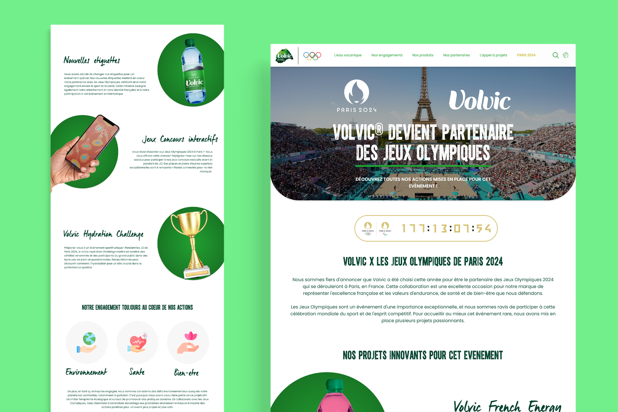 Mockup d'une maquette web Volvic sur Adobe XD